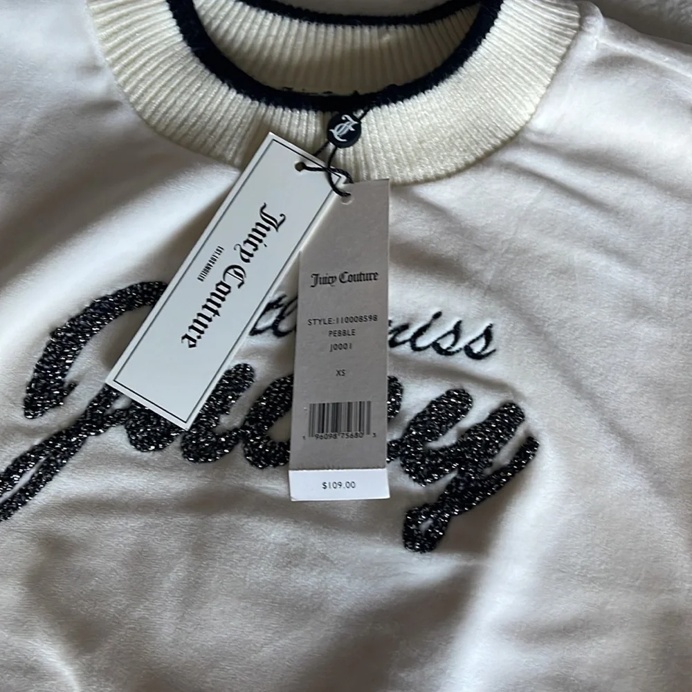 Juicy couture knit velvet cropped sweater - Picture 3 of 6